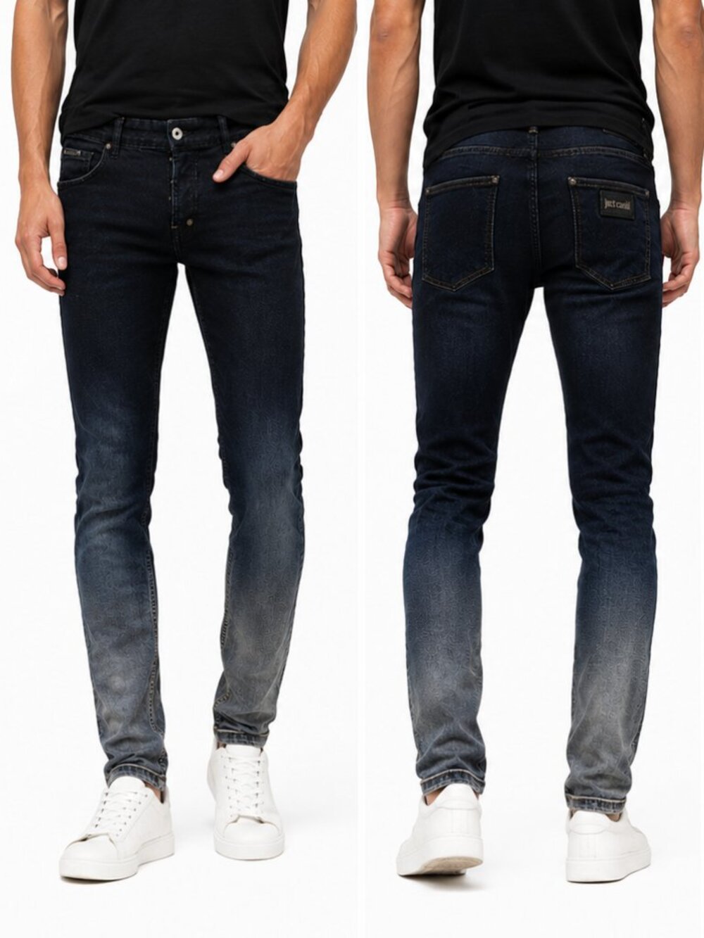 Just Cavalli Skinny Jeans Size 32 Ombre Fade Dark Wash